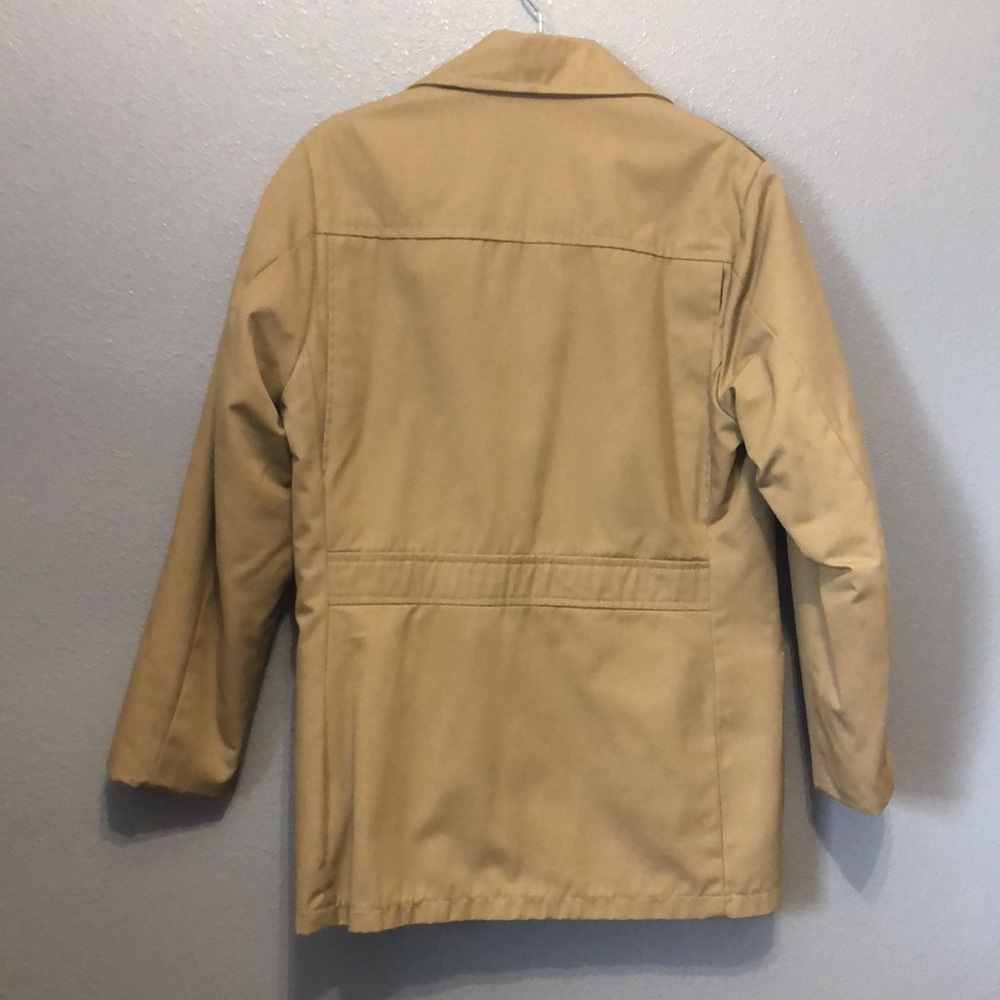 1970s Vintage Cal Craft coat Men's Large L camel tan button front LIKE NEW khaki - Picture 8 of 12